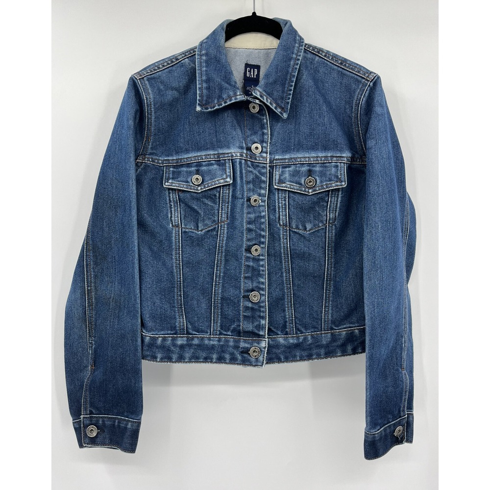Gap Denim Jean Jacket Women's Size Small Blue Button Front Trucker‎